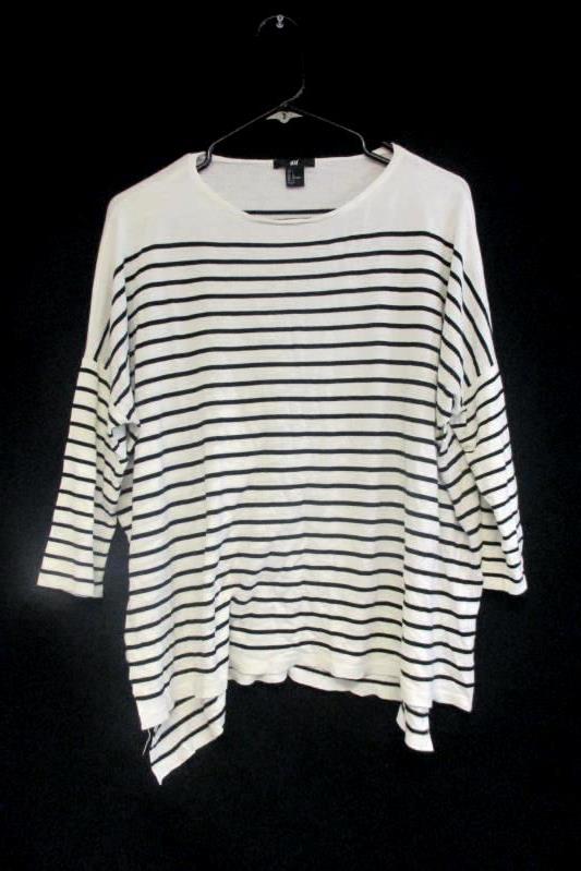 Lot of 3 Size Large H&M Shirts - 2 Striped Shirts + 1 Lace Maroon Shirt