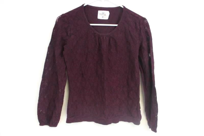 Lot of 3 Size Large H&M Shirts - 2 Striped Shirts + 1 Lace Maroon Shirt