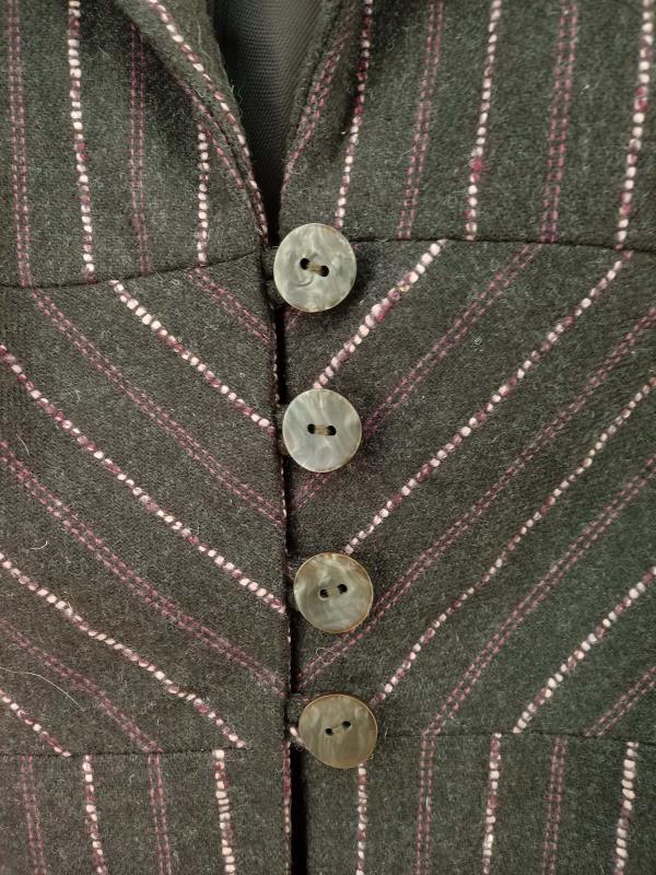 90s J JILL Blazer Jacket Brown & Pink Pinstripe Wool Blend Women's Sz 12