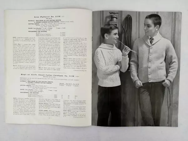 Vtg 1950s-60s KNITTING PATTERN LOT of 7pcs Children's & Family Clothing Booklets