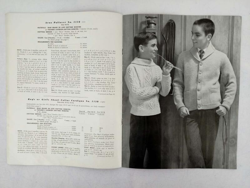 Vtg 1950s-60s KNITTING PATTERN LOT of 7pcs Children's & Family Clothing Booklets