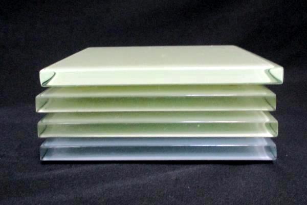 Lot of 9 Mixed Coasters 4 Glass Green Blue 5 Cardboard Paper Some E Cards