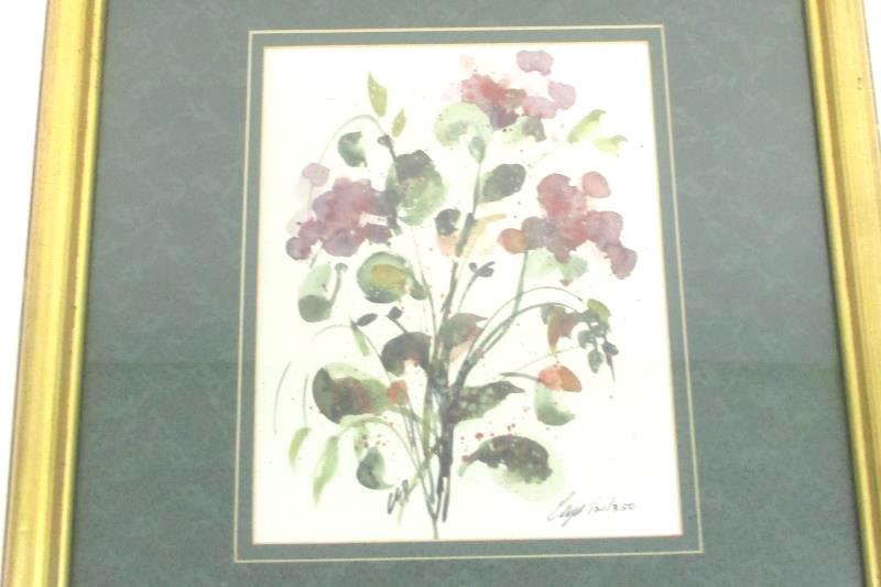 Vintage Floral Painting Print In Gold Frame Artist Signed 12/350 18.25" X 16.5"