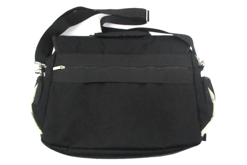 NYC East Wear Black And Orange Nylon Over The Shoulder Laptop Messenger Bag