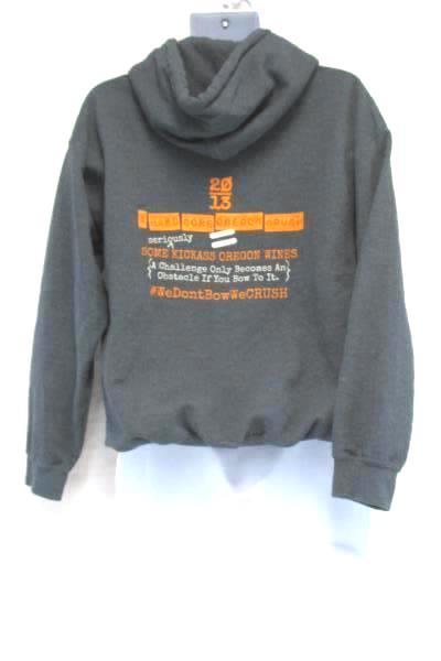 Hardcore Crush Sweatshirt Oregon #WeDontBowWeCRUSH Gray Kangaroo Pouch M