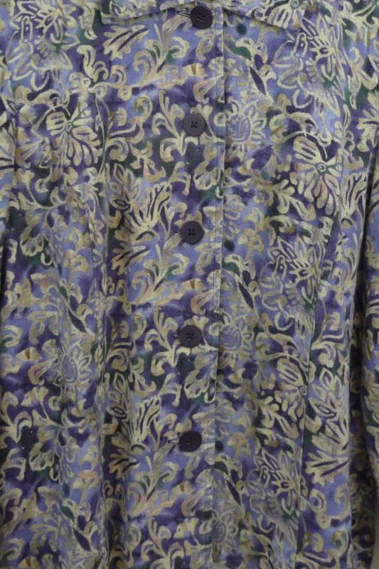 Women's Coldwater Creek Twill Button Front Jacket Purple Floral Size PS