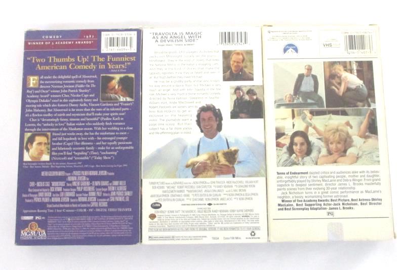 Lot Of 3 VHS Movies: Michael, Moonstruck, Terms Of Endearment