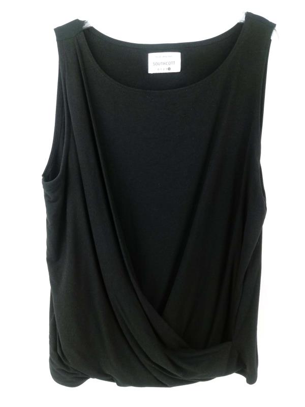 Southcott Threads Good Catch Women's Black Sleeveless Drape Top Size XL