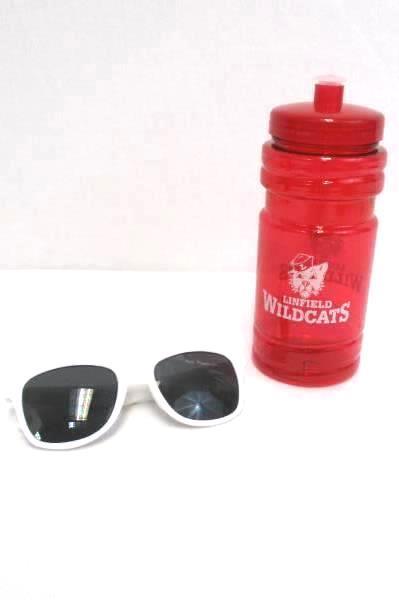 Linfield College Wildcats Lot Purple T-Shirt S Water Bottle Back Pack Sunglasses