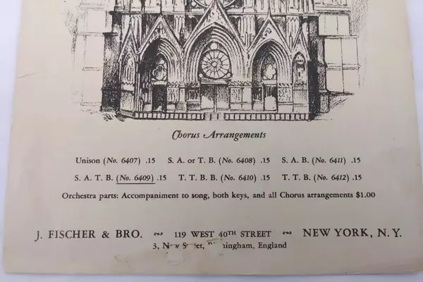Rare 1930 The Bells of Notre Dame by Gustav Klemm Chorus Arrangements