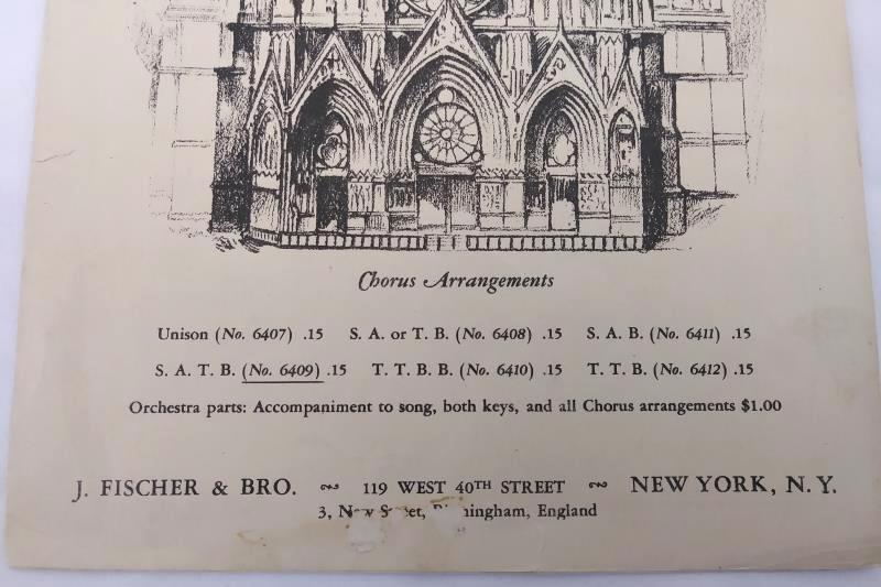 Rare 1930 The Bells of Notre Dame by Gustav Klemm Chorus Arrangements