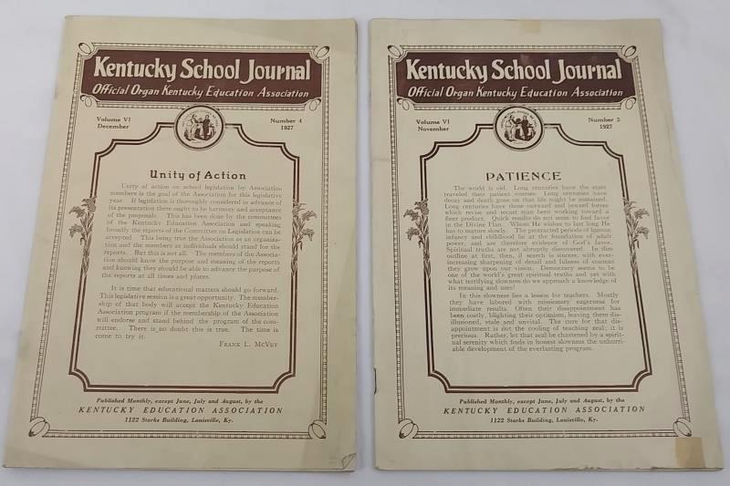 Lot of 4 Antique Kentucky School Journals, Kentucky Education Association 1927-8