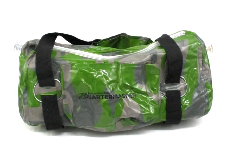 Quartermaster Green Camo Plastic Inflatable Duffel Bag With Handles