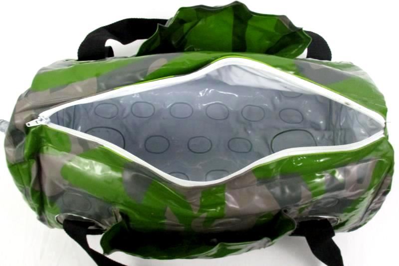 Quartermaster Green Camo Plastic Inflatable Duffel Bag With Handles