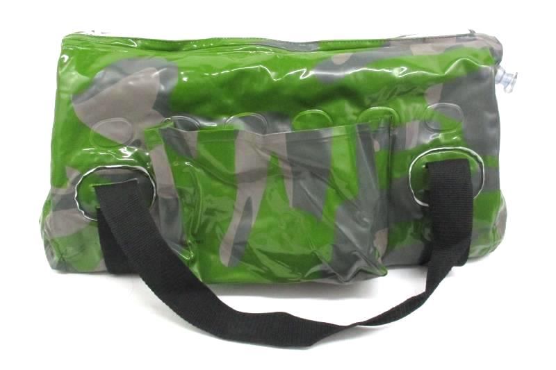 Quartermaster Green Camo Plastic Inflatable Duffel Bag With Handles