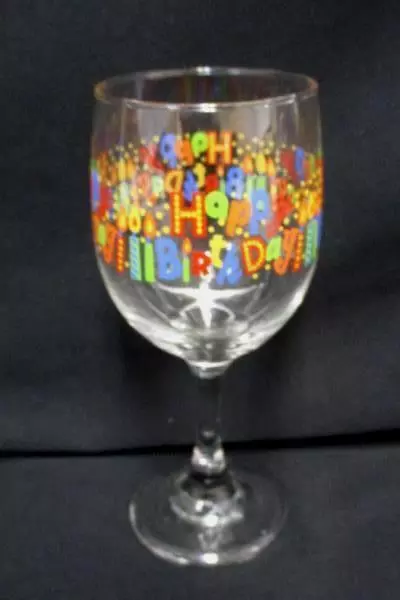 Birthday Lot Wine Glass Shot Glass 4 Beaded Necklaces Streamers Balloons