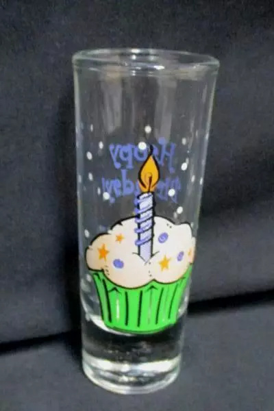 Birthday Lot Wine Glass Shot Glass 4 Beaded Necklaces Streamers Balloons