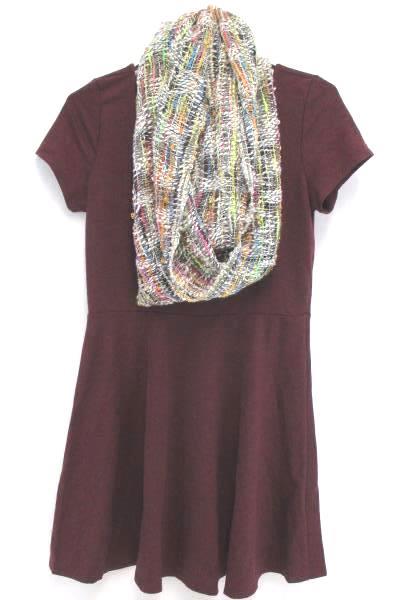 Women's Forever 21 Scoop Neck Mini Dress Medium & Multi-Color Infinity Scarf