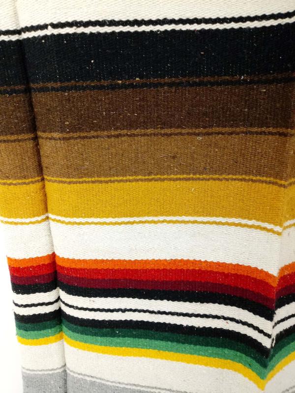 Vtge Mexico Blanket Woven Saltillo Serape Style Rug Eagle and Snake 80" x 50"