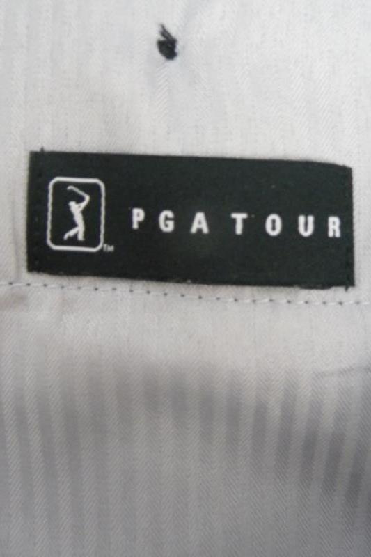 PGA TOUR Men's Flat Front Black Dress Pants Slacks Size 34X29 Polyester Blend