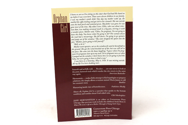 Orphan Girl: The Memoir of a Chicago Bag Lady by Jane Hertenstein (1998, SC)