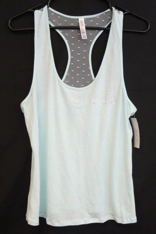 NWT Gilligan & O'Malley Bridal Sleepwear Set "I Do" Light Blue Tank &Shorts Sz L