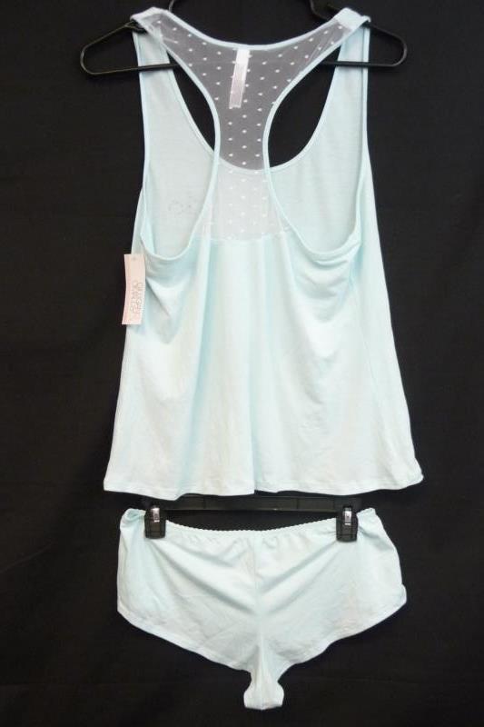 NWT Gilligan & O'Malley Bridal Sleepwear Set "I Do" Light Blue Tank &Shorts Sz L