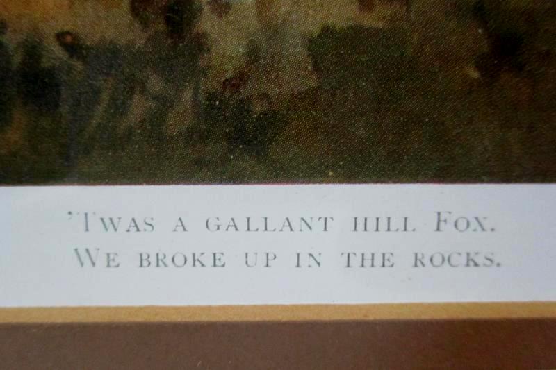 1920's A Hill Fox By Lionel Edwards Framed Fox Hunting W/ Dogs And Horses Print
