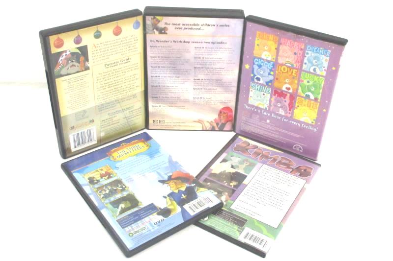 Lot 5 DVDs: Kimba + 3 Musketeers + Tangerine Bear + Care Bears + Dr.Wonder's WS