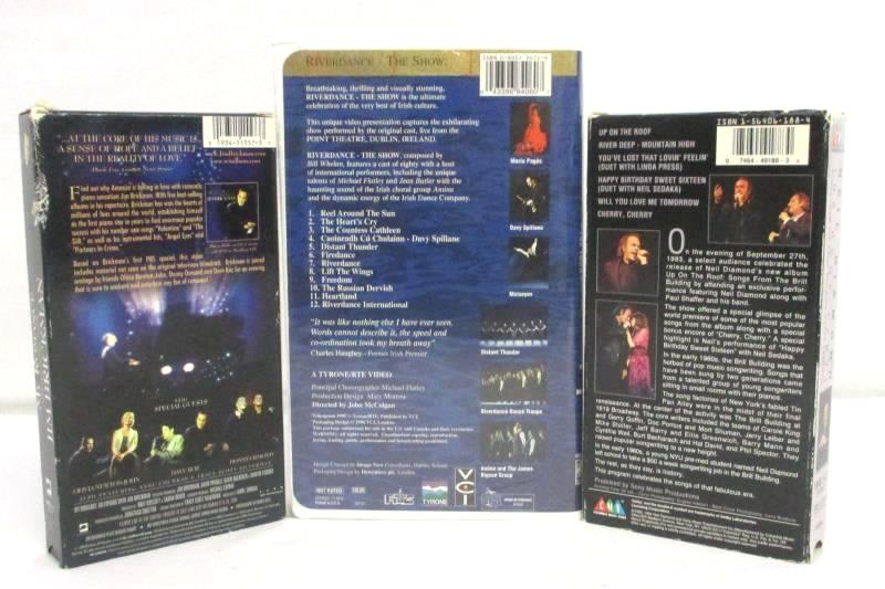 Lot of 3 Music VHS Tapes: Neil Diamond Roof Party, Riverdance, Jim Brickman