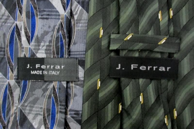 Set of 2 Men's J. Ferrar Silk Neck Ties Made In Italy