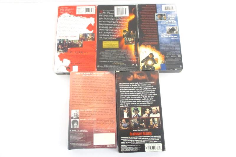 Lot Of 5 VHS Tapes Sixth Sense, Silence Of The Lambs, Ghost The Darkness, Chain