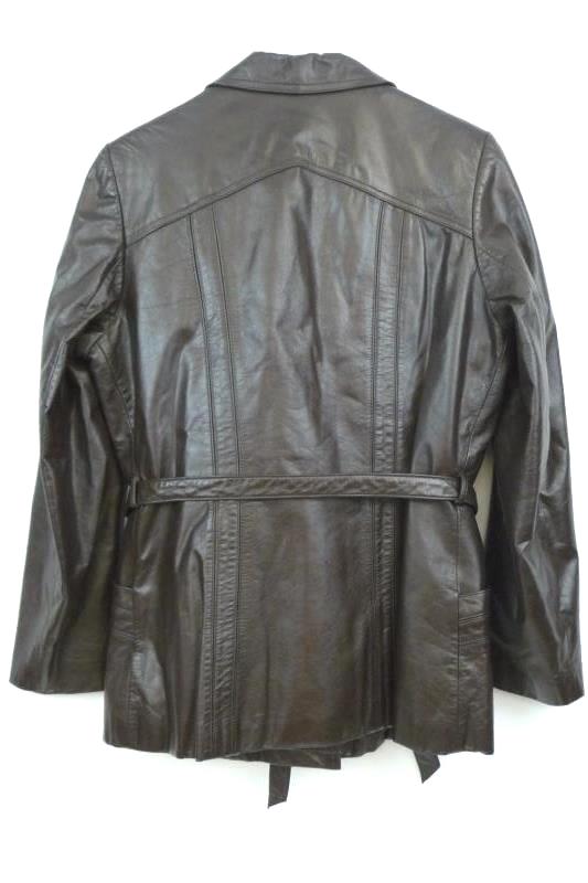 Wilson's Suede & Leather Women's Brown Leather Coat Button Front Sz 12 Jacket
