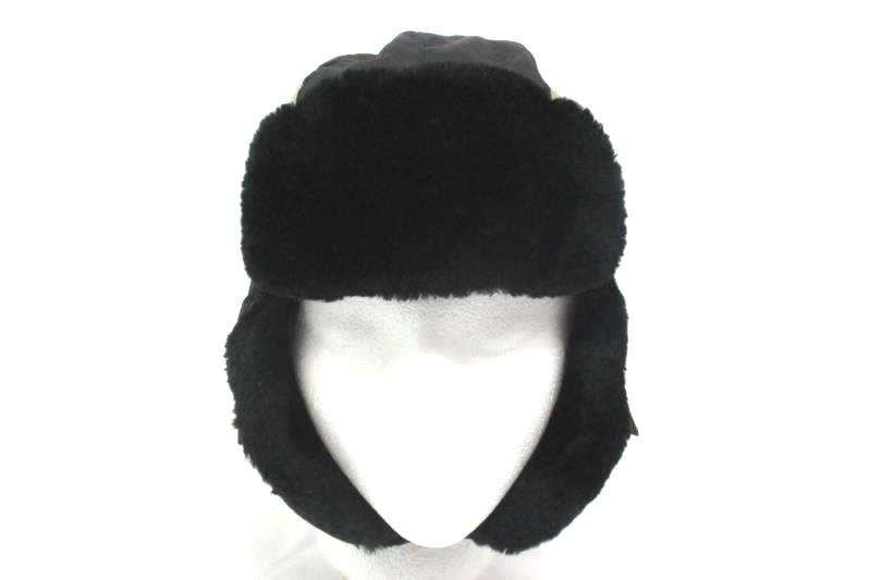 Dorfman Pacific Black And Tan Child's Polyester Bomber Cap Faux Fur Lining