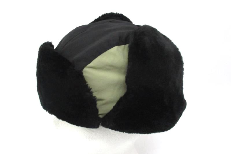 Dorfman Pacific Black And Tan Child's Polyester Bomber Cap Faux Fur Lining
