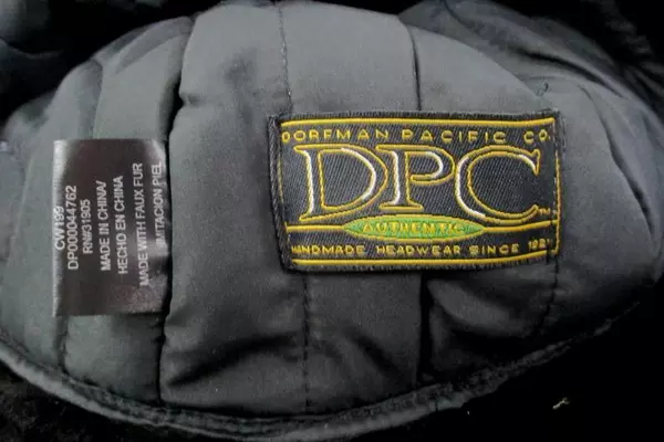 Dorfman Pacific Black And Tan Child's Polyester Bomber Cap Faux Fur Lining