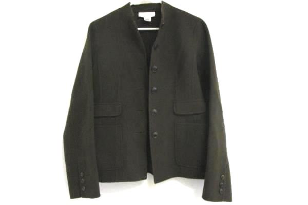 Calvin Klein Dark Brown 100% Wool Long Sleeve Button-Up Blazer Jacket Size 6