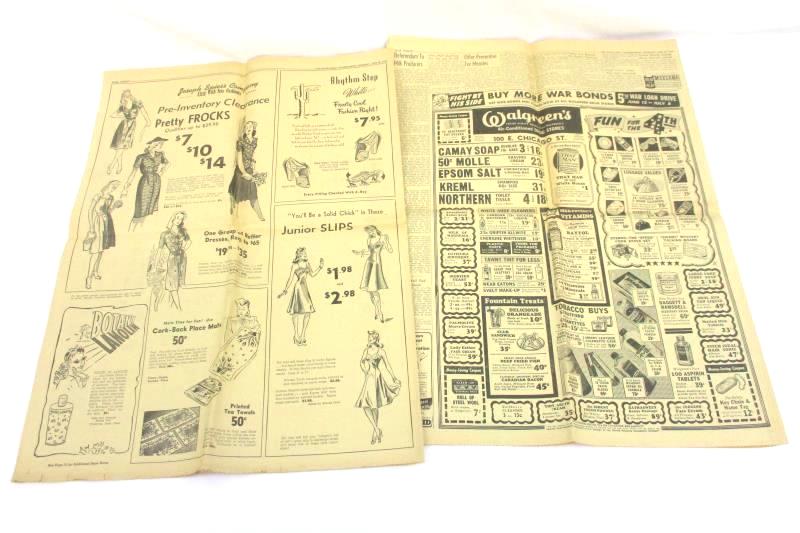 Vintage June 29th 1944 The Elgin Daily Courier Newspaper British Caen Battle