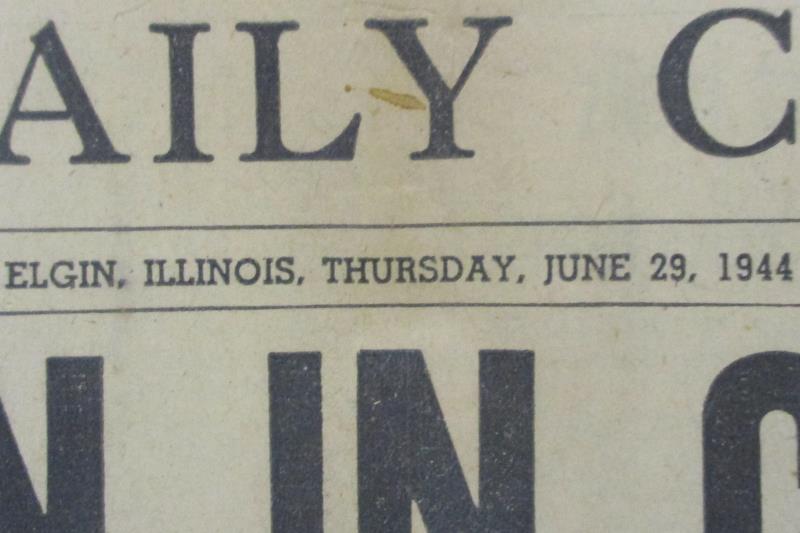 Vintage June 29th 1944 The Elgin Daily Courier Newspaper British Caen Battle