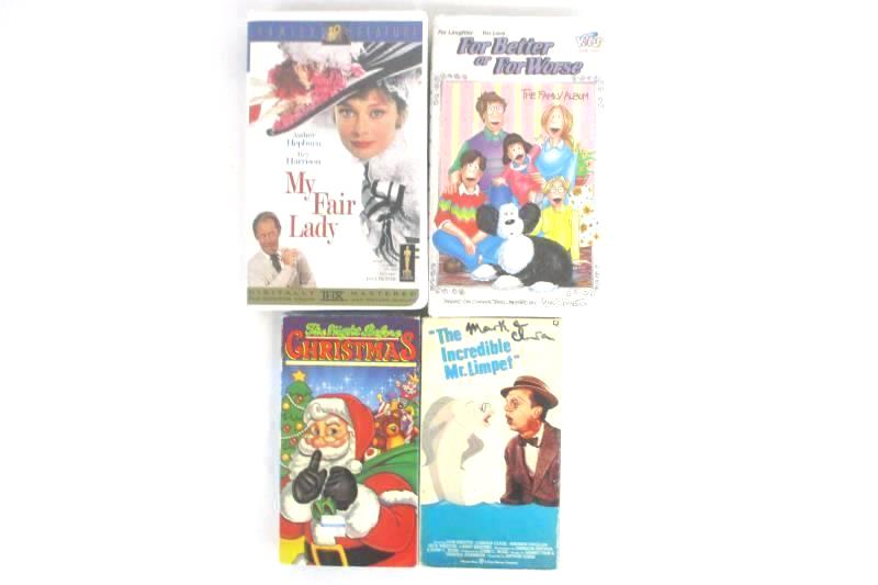 Lot 4 VHS Incredible Mr. Limpet, My Fair Lady, Night Before Christmas ++