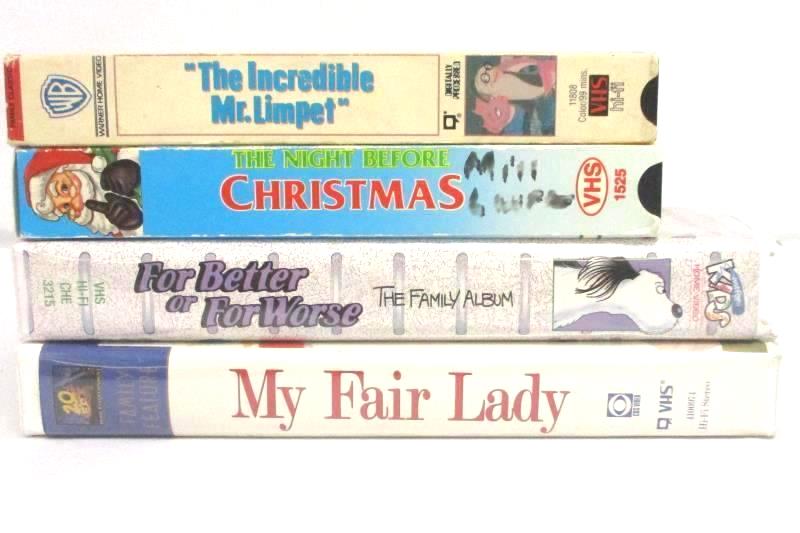 Lot 4 VHS Incredible Mr. Limpet, My Fair Lady, Night Before Christmas ++