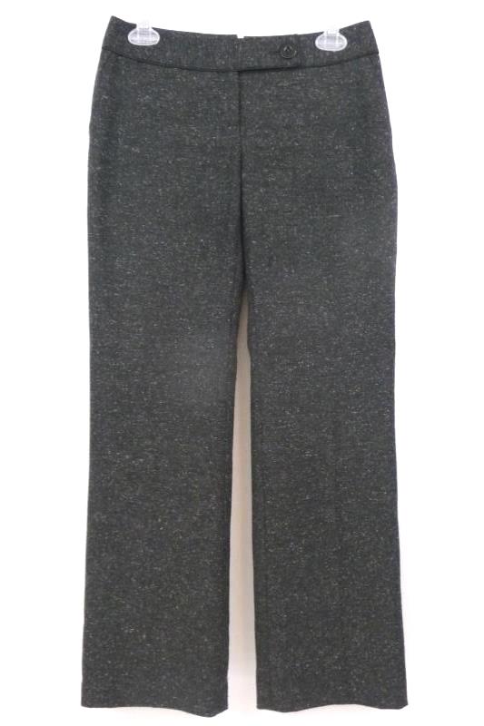 Semantiks Women's Petite Flat Front Gray Tweed Dress Pants Slacks Size 2P Wide