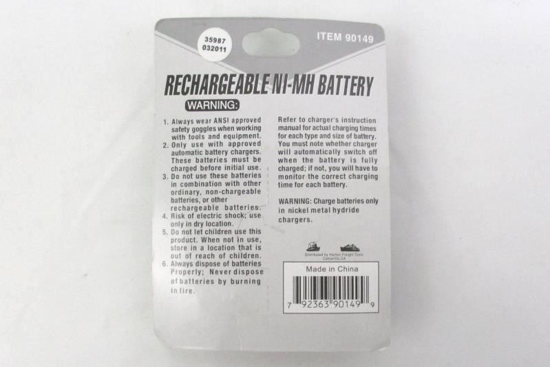 2 Pack of Chicago Electric Rechargeable NiMH Batteries Size C #90149