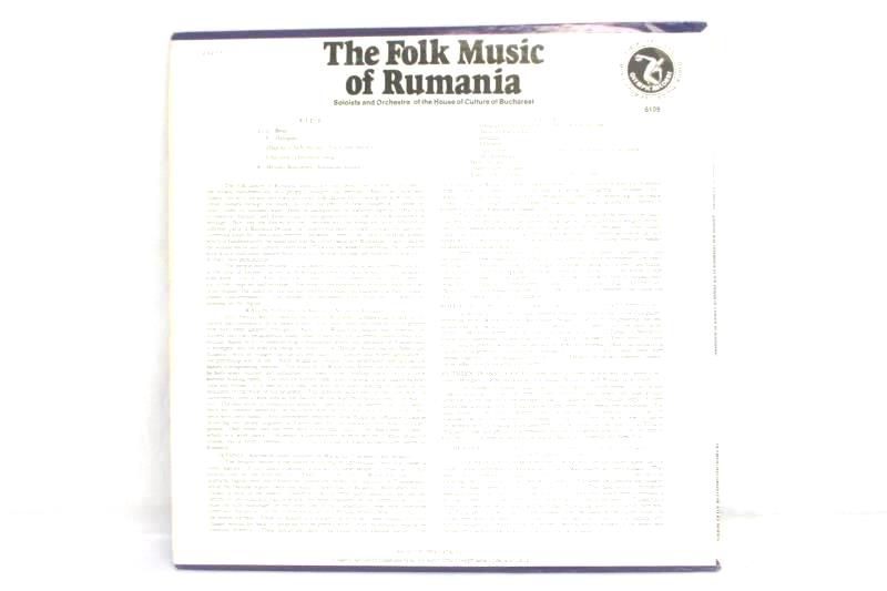 1974 The Folk Music Of Rumania Country Vinyl Record