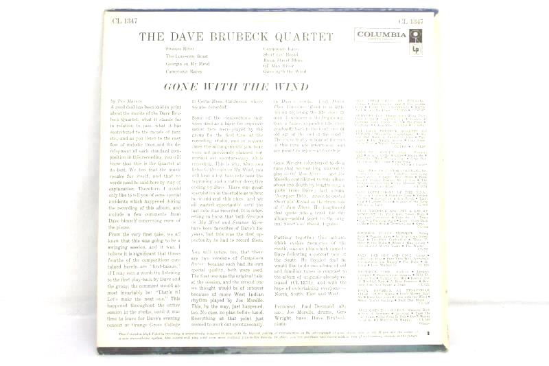 Gone With The Wind The Dave Brubeck Quartet Vinyl Record