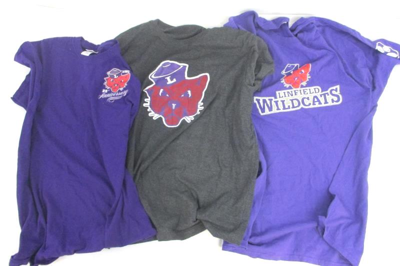 Linfield College Lot 3 T-Shirts Gray Purple 25th Anniversary Young Life College