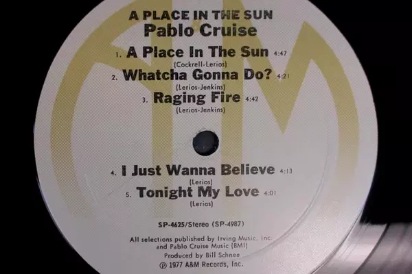 A Place In The Sun Pablo Cruise 12" Vinyl AM Records 1977 Rock SP 4625