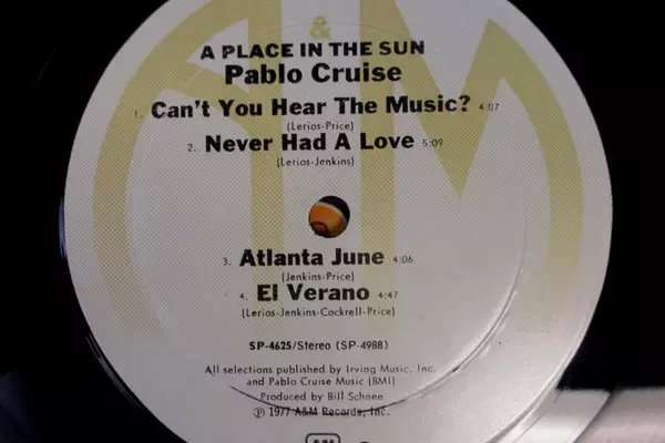A Place In The Sun Pablo Cruise 12" Vinyl AM Records 1977 Rock SP 4625