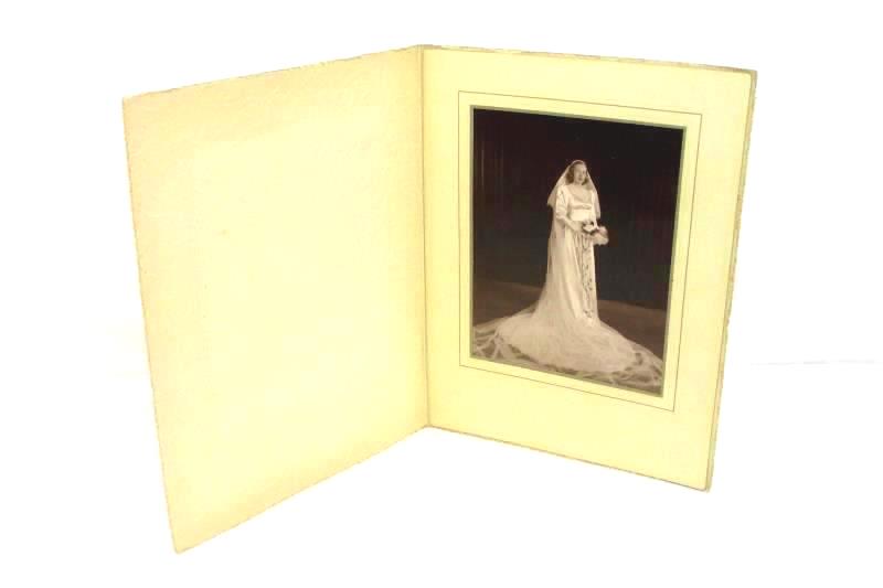 Lot Of 3 Vintage Black And White Wedding Photos In Cardboard Folders Early 1900s