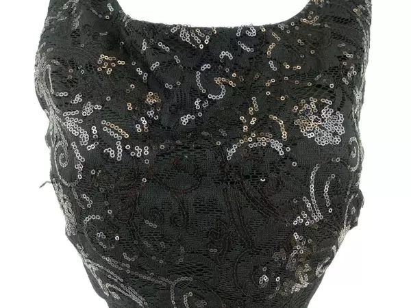JODI KRISTOPHER 2 Piece Dress Floral Skirt Sequin Crop Top Homecoming Jr Sz 3